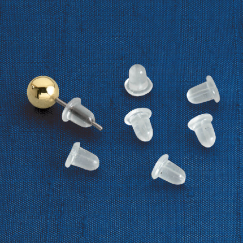 Post Earring Backs Plastic Coated Nickel Ear Clutches 10 Pair 37051