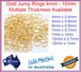 10 -1000 Gold Split Jump Ring Rings 4mm, 6mm, 7mm, 10mm