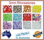 100-2000 3mm Rhinestones non hot fix Acrylic Flat Back