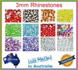 100-2000 3mm Rhinestones non hot fix Acrylic Flat Back