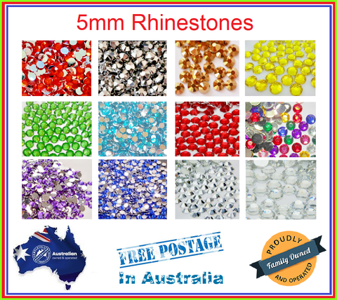 100-2000 5mm Rhinestones non hot fix Acrylic Flat Back