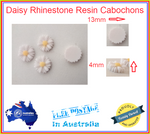 10/20x White Daisy Resin Rhinestones Cabochon Arts and Crafts Flower