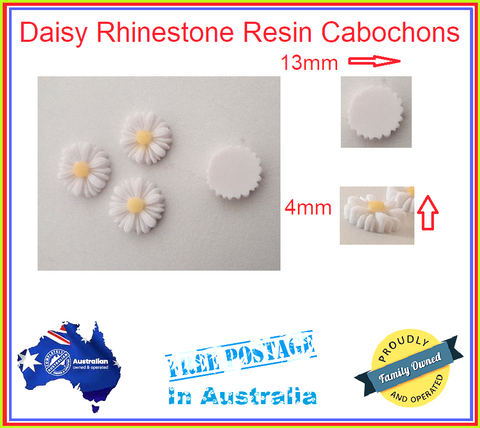 10/20x White Daisy Resin Rhinestones Cabochon Arts and Crafts Flower