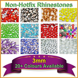 100-2000 3mm Rhinestones non hot fix Acrylic Flat Back