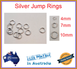 10-1000 Silver Split Jump Ring Rings 4mm, 7mm, 10mm