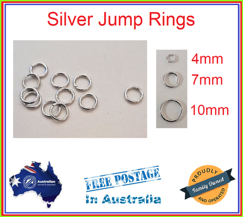 10-1000 Silver Split Jump Ring Rings 4mm, 7mm, 10mm