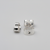 10-1000 White Silver Butterfly Earring Scroll Backs