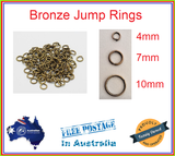 10-1000 Bronze Split Jump Ring Rings 4mm, 7mm, 10mm