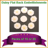 10/20x White Daisy Resin Rhinestones Cabochon Arts and Crafts Flower