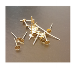 10 - 1000 Earring Posts 4mm/6mm/8mm Pad Size 12mm length No Backings