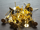 10 - 1000 Earring Posts 4mm/6mm/8mm Pad Size 12mm length No Backings