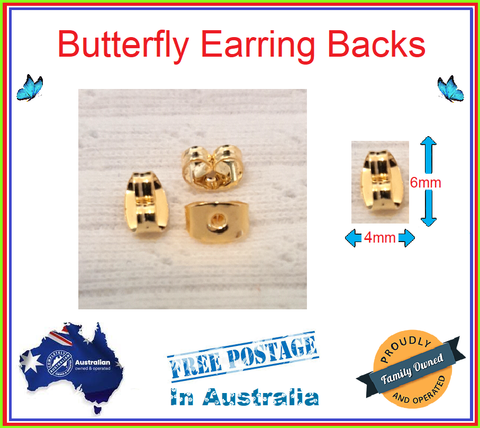 10-1000 Gold Butterfly Earring Scroll Backs