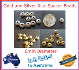 5/10/20/50 Tibetan gold or silver disk metal spacer beads