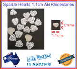 10/20/50/100 piece pack rhinestones love heart sparkle