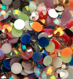 100-2000 AB 3mm 4mm 5mm 6mm - Flat Back Reflective Rhinestones Diamante Colours