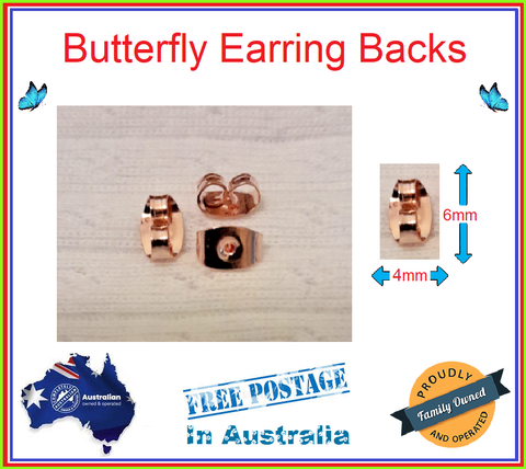 10-1000 Rose Gold Butterfly Earring Scroll Backs