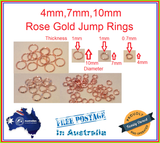 10-2000 Rose Gold Split Jump Ring Rings 4mm, 7mm, 10mm