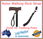 Walking Stick Wrist Strap Trekking Pole Nylon Strong Stretchy Black Straps Only
