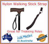 Walking Stick Wrist Strap Trekking Pole Nylon Strong Stretchy Black Straps Only