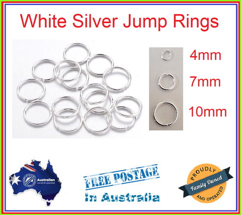 10-1000 White Silver Split Jump Ring Rings 4mm 7mm 10mm