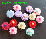 10-100 Flower Resin Rhinestones 1.2cm x 8mm Flat Back Random