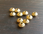 5/10/20/50 Tibetan gold or silver disk metal spacer beads