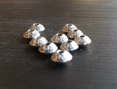 5/10/20/50 Tibetan gold or silver disk metal spacer beads